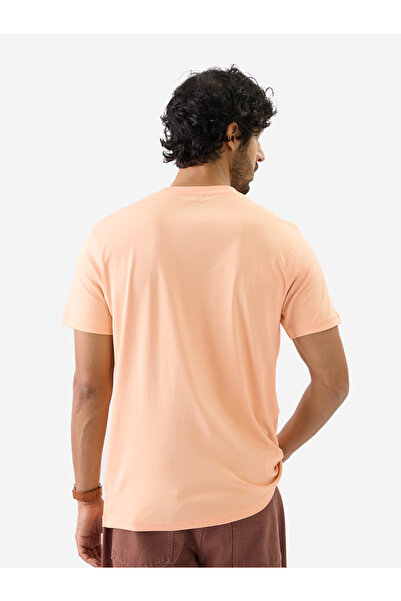 The Souled Store By Styli Men Peach Plain Interlock Cotton T-Shirt