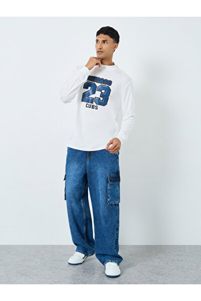 Take Two By Styli White Chicago Cubs Graphic Slim Fit T-Shirt