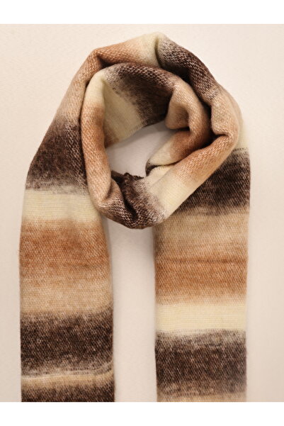 ICONE BAG Striped Patterned Shawl Scarf Earth Tones Shawl