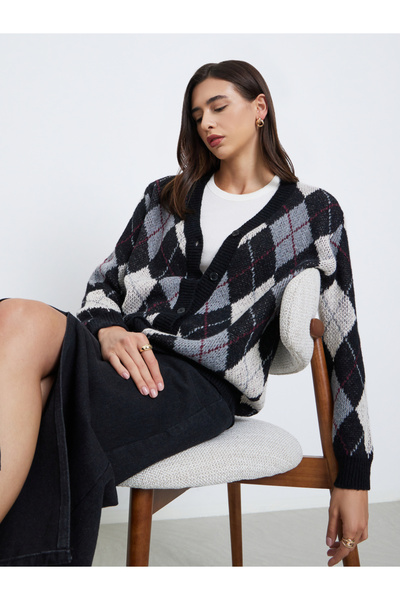 Styli كارديجان طويل بنمط أرجيل كبير قصة فضفاضة