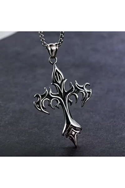 Viking Haç Cross Tasarım S+ Kalite 316L Paslanmaz Kararmaz Çelik Kolye
