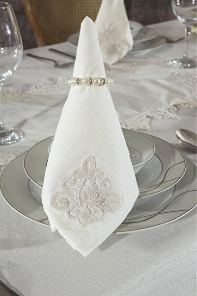 Çeyiz Diyarı Τραπεζομάντιλο Yonca 26 τεμαχίων κρεμ