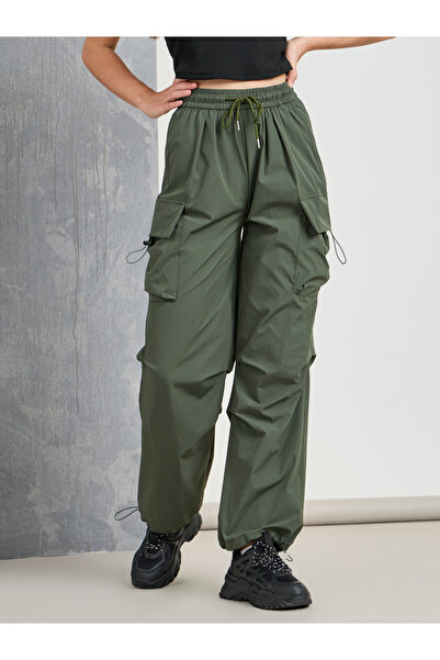 Take Two By Styli Solid Cargo Pants with Drawstring Closure