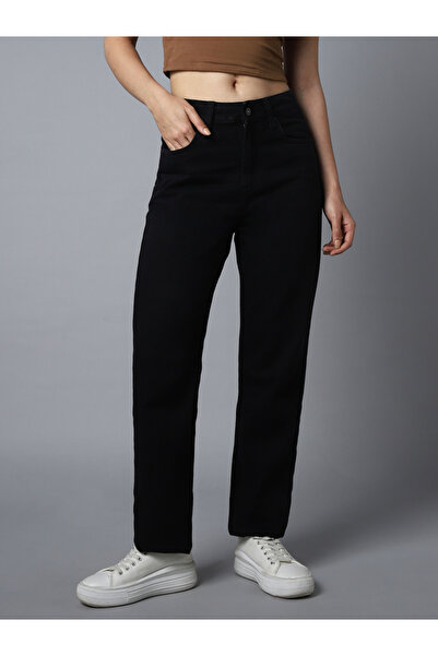 High Star By Styli Black High Rise Straight Fit Jeans