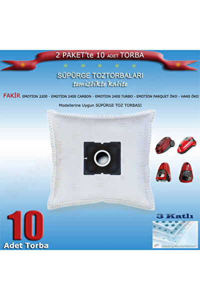 POOR EMOTİON 2200-2400 Carbon-2400 TURBO-PARQUET ÖKO-HANS ÖKO vacuum cleaner dust bag 10 pcs 200120