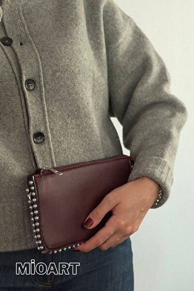 MioArt حقيبة كتف نسائية بسلسلة ونمط جلد التمساح