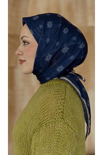 locella Soft Pamuk Eşarp Lacivert-10