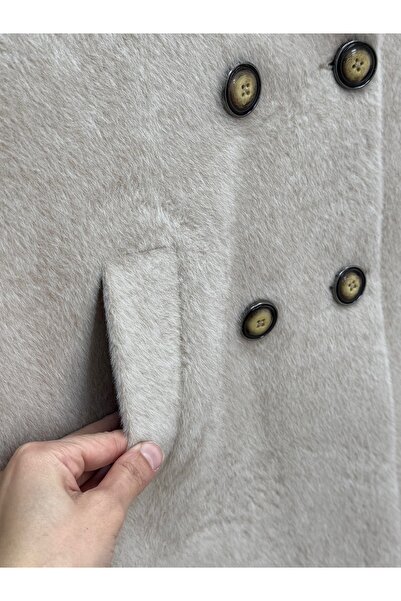 BENAHOLL Alondra Fox Lined Coat-Zş5051 Stone