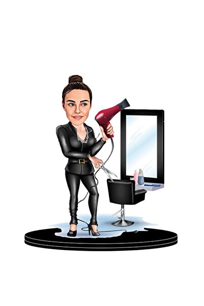 wonderlike Kuaför 3D Ahşap Biblo,Sevgiliye Hediye,Doğum Günü Hediyesi