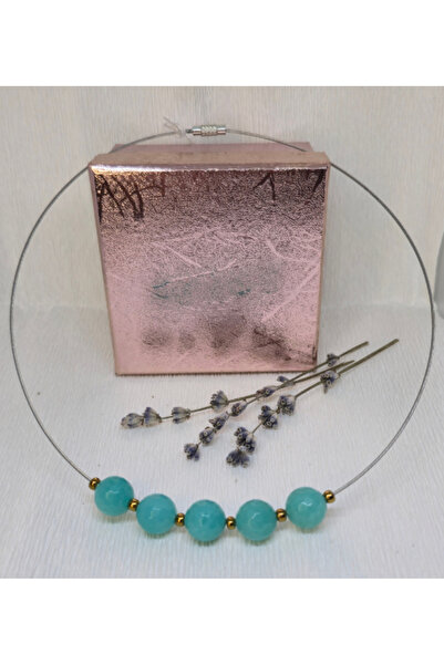 Amma Design Handmade necklace "Blue Vibes" with turquoise agates