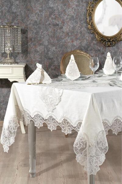 Çeyiz Diyarı Τραπεζομάντιλο Gönül 26 τεμαχίων κρέμα