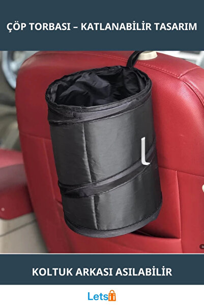 Letsii Αναδιπλούμενη, ανθεκτική σακούλα σκουπιδιών για το αυτοκίνητο