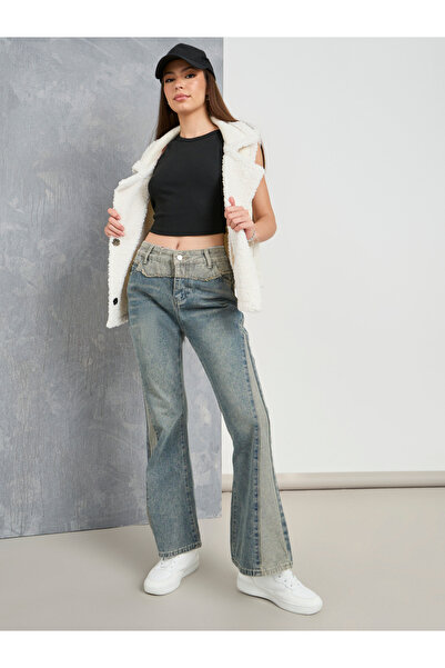 Take Two By Styli Cut and Sew Panel Flared Jeans