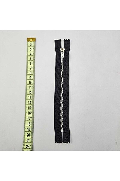 Kaf Kumaş Metalik Dişli Pantolon Fermuarı | Fermuar Uzunluk: 17 cm Siyah