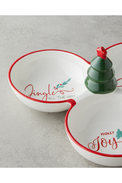 English Home Joy Dolomite Serving Plate 28X28 cm White - Red