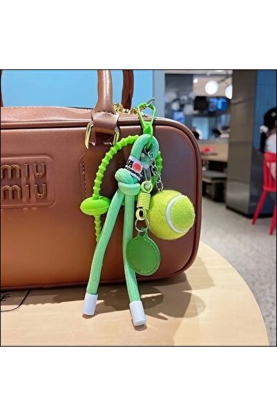 Accessories Hey Cute Green Tennis-Themed Everyday Use Women's Bag Accessory Charm Keychain