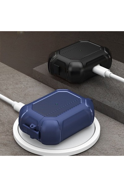 Alstrap Armor Case Compatible with AirPods Pro 3 – Carbon Fiber Pattern, Impact Protection, with Keychain