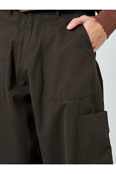 Styli Men Coffee Brown Cargo Trousers