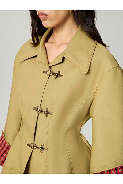 Nocturne Plaid Cuffed Jacket with Hook Accessories