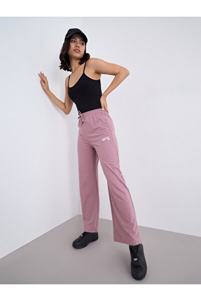 Styli Women Pink Wide Leg Joggers