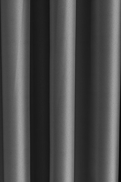LUNETT HOME Light Gray Color Blackout Shading Crinkled (1X3) Pleated Background Curtain Single Wing V393