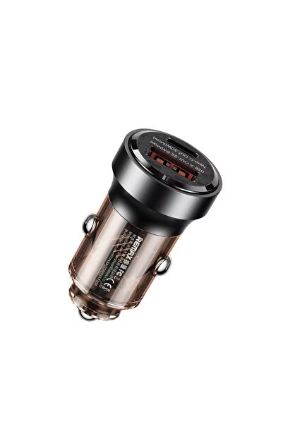 Remax RCC338 fast car charger, PD+QC, 1 USB-C port, 1 USB-A port