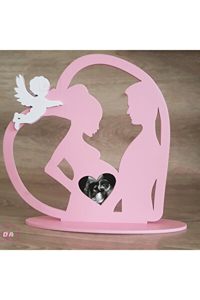 damoro Desktop photo frame for Ultrasound, Angel Model, wood, pink/white