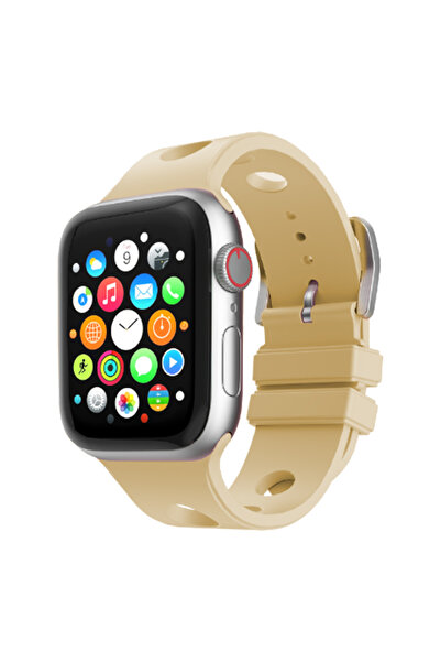 VARDAR AKSESUAR Watch 10 42mm Hollowed-Out Design Vrdr Krd-147 Silicone Band - Gold