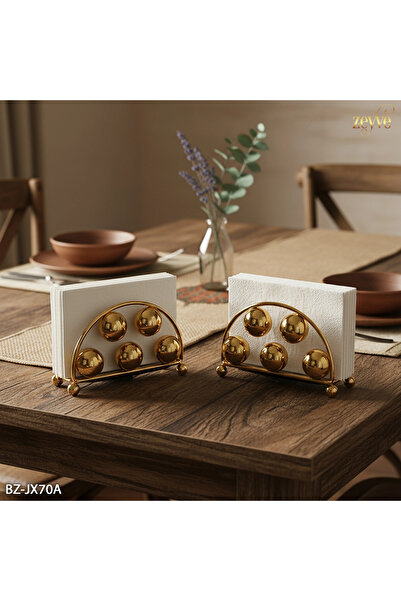 Hinora Boncuk Model Metal 2li Peçetelik 13x9x7cm