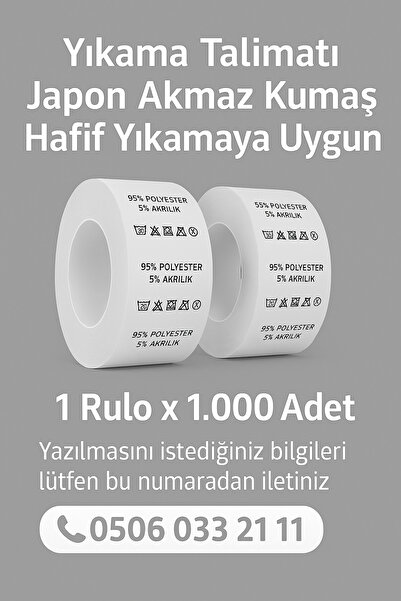 aysecaliskandesigner yıkama talimatı 3 X 7 CM saten veya japon kumaş etiket 3...