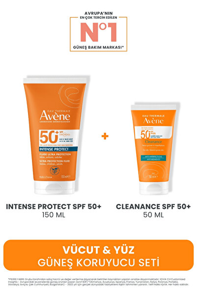 Avene Vücut & Yüz Güneş Koruyucu Seti (Intense Protect Spf 50+ 150 ML + Clean...