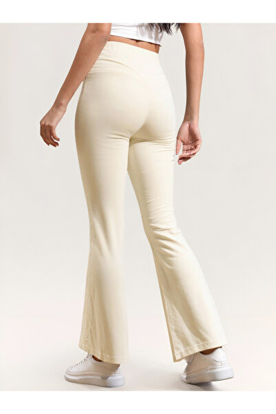 Take Two By Styli Cream High Rise Flare Pants