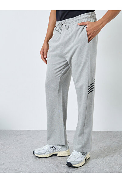 Styli بنطال رياضي تيري مخطط قصة فضفاضة