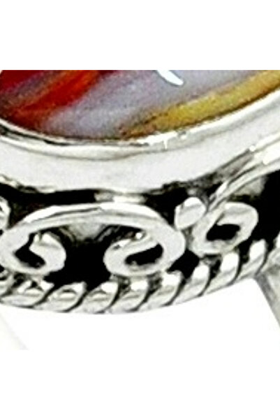 FashionBijoux Inel bijuterie din argint 925 cu agat crazy lace, 7