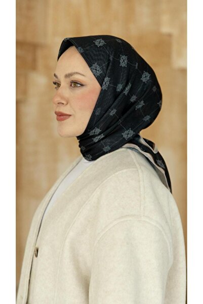locella Soft Pamuk Eşarp Siyah Bej-14