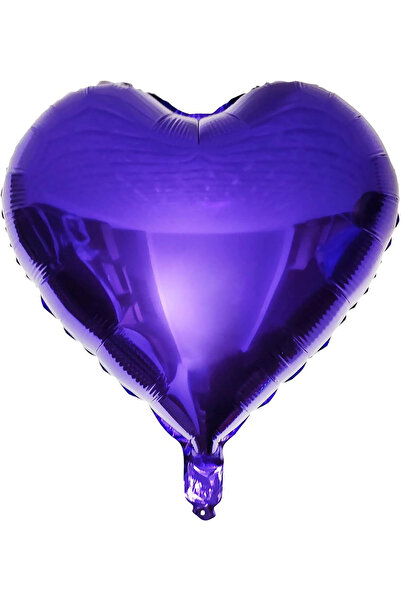 BALON DİYARI بالون فويل على شكل قلب أرجواني مقاس 45 سم، متوافق مع جميع الألوا...