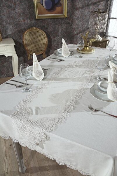 Çeyiz Diyarı Τραπεζομάντιλο Serap 26 Τεμάχια Κρέμα