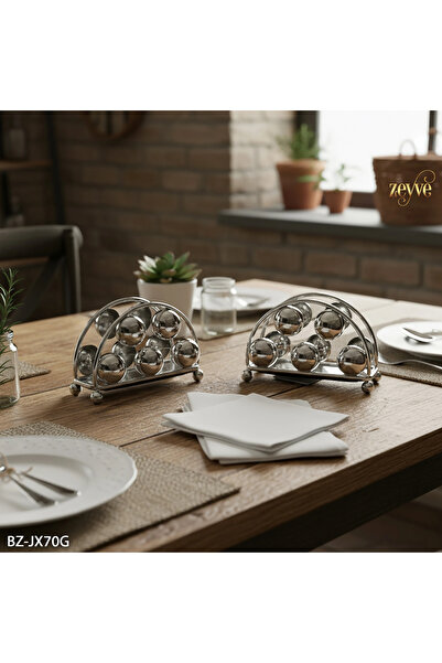 Hinora Bead Model Metal 2-Piece Napkin Holder 13X9X7Cm