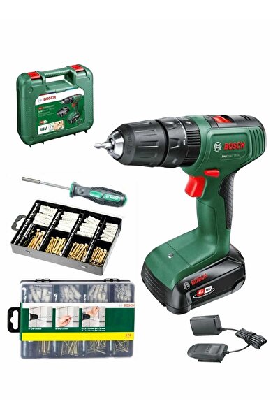 Bosch Easyımpact 18V-40 Akülü Vidalama 2 AH (TEK) Batarya, 173 Parça Uç Aksesuar Seti ve Tornavida