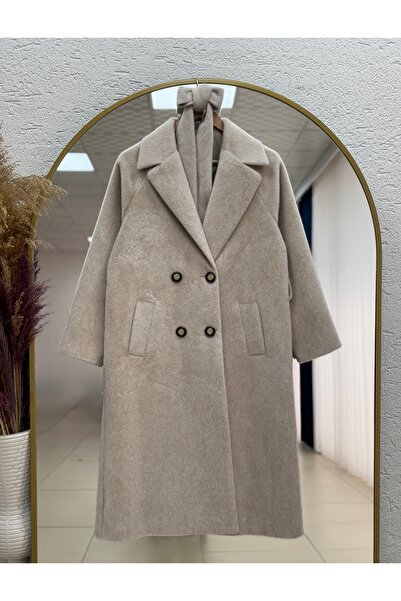 BENAHOLL Alondra Fox Lined Coat-Zş5051 Stone