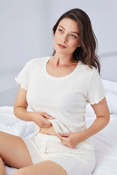 FREEWİSE Pure 100% Cotton Shorts Pajamas Women's Set