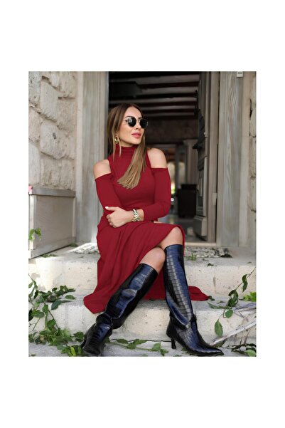 Secret Passion Lingerie New Season Women's Turtleneck Shoulder Detail Long Sleeve Crepe Dress 72168