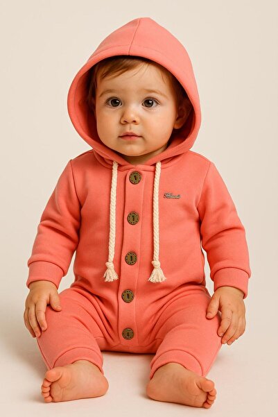 Chicsy Baby Unisex Baby Hooded Buttons Transitional Jumpsuit