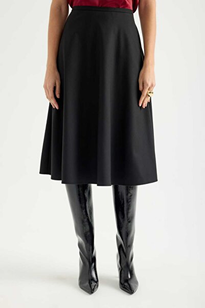 Masha Kate Black Flared Skirt