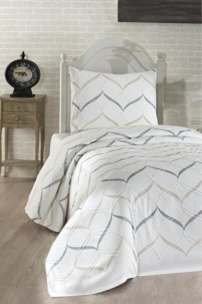 Çeyiz Diyarı Yalina Nakışlı Şönil 2 Parça Tek Kişilik Yatak Örtüsü