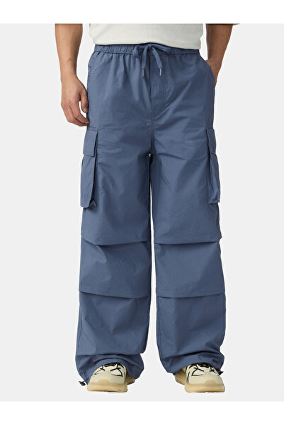 The Souled Store By Styli Men Blue Cargo Pocket Parachute Pants