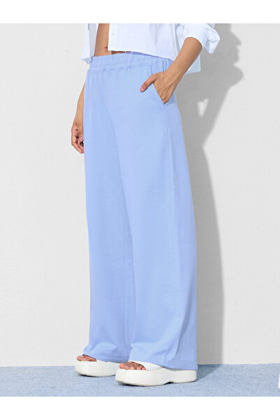 The Souled Store By Styli Blue Solid Flared Leg Joggers