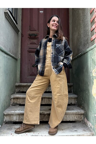 Bohoyasam Natural Blend Salopet Tulum – Ayarlanabilir Askılı, Unisex, Çift Kullanımlı, Rahat Oversize Model