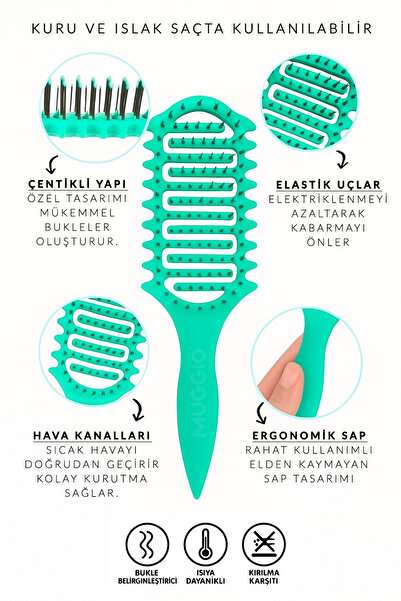 Muggio Pieptene pentru păr Magic Curl Bukle Pro