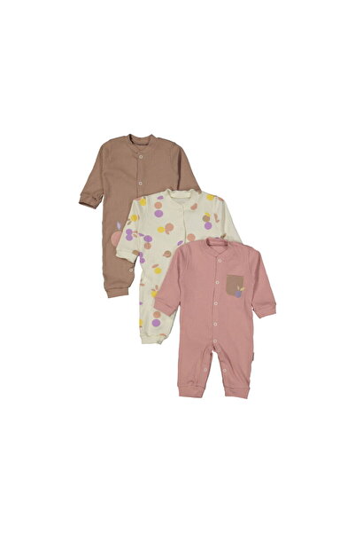 Necix's 241194 Kız Bebek Benek Manşetli 3'lü Tulum